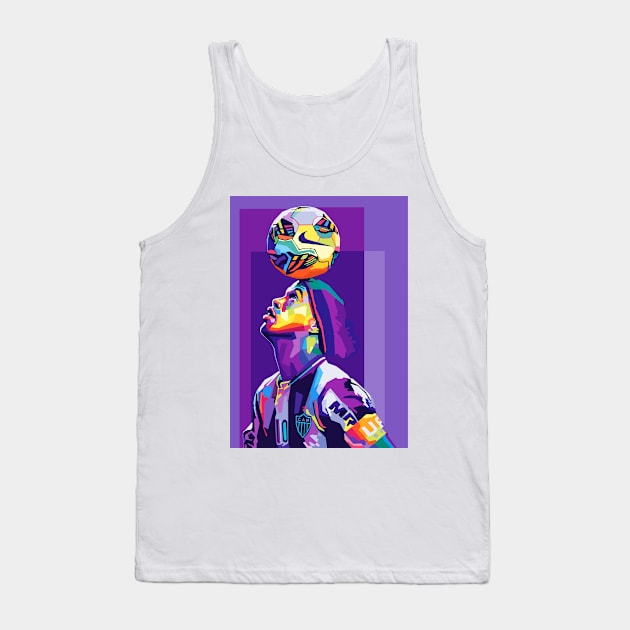 Ronaldinho Pop Art Tank Top by Zet Art